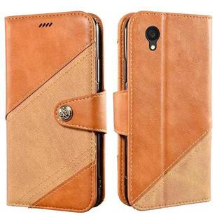 For Alcatel 1 Ultra idewei Color Contrast Retro Texture Leather Phone Case(Orange)