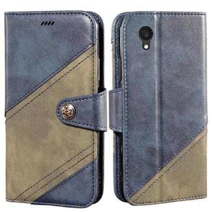 For Alcatel 1 Ultra idewei Color Contrast Retro Texture Leather Phone Case(Blue)