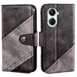 For Huawei nova 10 SE idewei Color Contrast Retro Texture Leather Phone Case(Black)
