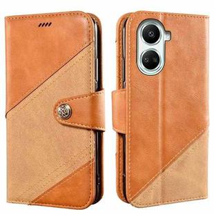 For Huawei nova 10 SE idewei Color Contrast Retro Texture Leather Phone Case(Orange)