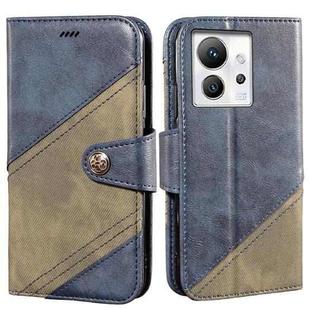 For Infinix Zero Ultra 5G idewei Color Contrast Retro Texture Leather Phone Case(Blue)