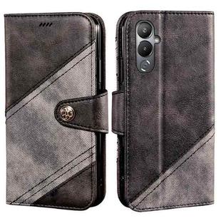For Tecno Pova 4 idewei Color Contrast Retro Texture Leather Phone Case(Black)