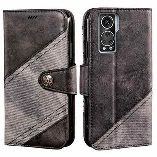 For ZTE Axon 30S idewei Color Contrast Retro Texture Leather Phone Case(Black)