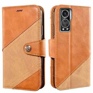 For ZTE Axon 30S idewei Color Contrast Retro Texture Leather Phone Case(Orange)