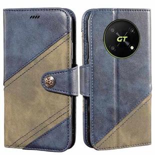 For Honor X40 GT idewei Color Contrast Retro Texture Leather Phone Case(Blue)