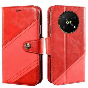 For Honor X40 GT idewei Color Contrast Retro Texture Leather Phone Case(Red)