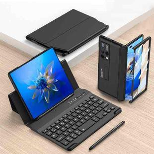 For Huawei Mate X2 GKK Magnetic Folding Bluetooth Keyboard Leather Case with Pen(Black)