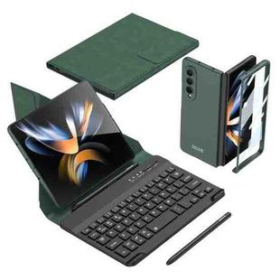 For SamsungGalaxy Z Fold3 5G GKK Magnetic Folding Bluetooth Keyboard Leather Case with Pen(Green)