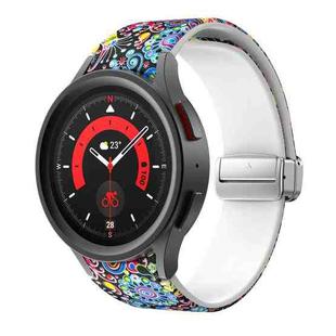 For Samsung Galaxy Watch5 Magnetic Printed Silicone Watch Band(Colorful Jellyfish)