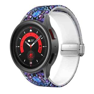 For Samsung Galaxy Watch5 Magnetic Printed Silicone Watch Band(Paisley)