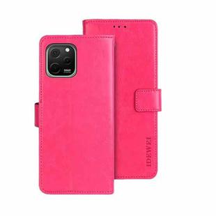 For Huawei nova Y61 4G idewei Crazy Horse Texture Leather Phone Case(Rose Red)