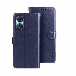 For OPPO A58 5G idewei Crazy Horse Texture Leather Phone Case(Dark Blue)