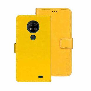 For Oukitel C19 Pro idewei Crazy Horse Texture Leather Phone Case(Yellow)