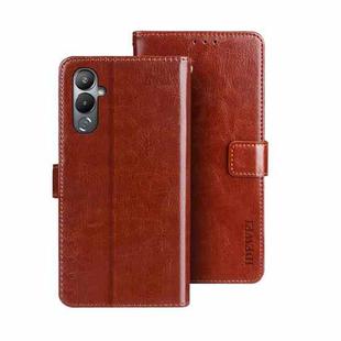 For Tecno Pova 4 idewei Crazy Horse Texture Leather Phone Case(Brown)