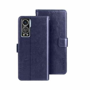 For ZTE Axon 30S idewei Crazy Horse Texture Leather Phone Case(Dark Blue)