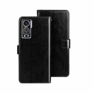 For ZTE Axon 30S idewei Crazy Horse Texture Leather Phone Case(Black)