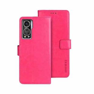 For ZTE Axon 30S idewei Crazy Horse Texture Leather Phone Case(Rose Red)