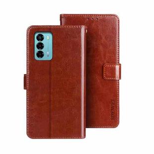 For ZTE Blade A72 4G idewei Crazy Horse Texture Leather Phone Case(Brown)