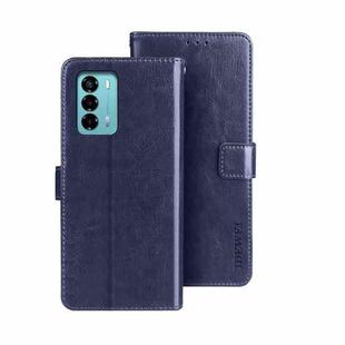 For ZTE Blade A72 4G idewei Crazy Horse Texture Leather Phone Case(Dark Blue)