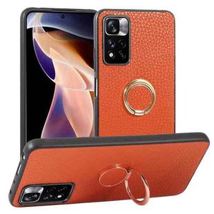 For Xiaomi Redmi Note 11 Pro Global Litchi Texture Magnetic Shockproof Protective Phone Case(Orange)