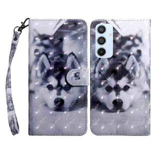 For Samsung Galaxy A54 5G 3D Painted Leather Phone Case(Husky)