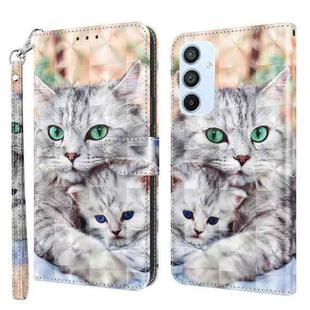 For Samsung Galaxy A54 5G 3D Painted Leather Phone Case(Two Loving Cats)