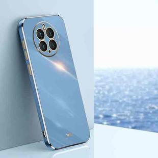 For Huawei Mate 50 Pro XINLI Straight 6D Plating Gold Edge TPU Shockproof Case(Celestial Blue)