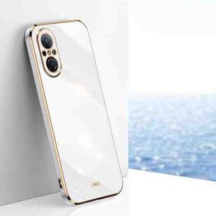 For Huawei nova 9 SE XINLI Straight 6D Plating Gold Edge TPU Shockproof Case(White)