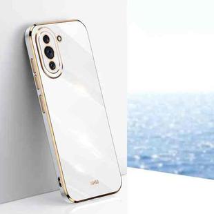 For Huawei nova 10 XINLI Straight 6D Plating Gold Edge TPU Shockproof Case(White)