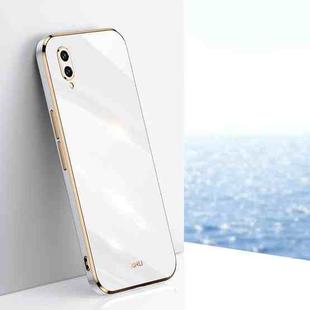 For Huawei Enjoy 9 XINLI Straight 6D Plating Gold Edge TPU Shockproof Case(White)