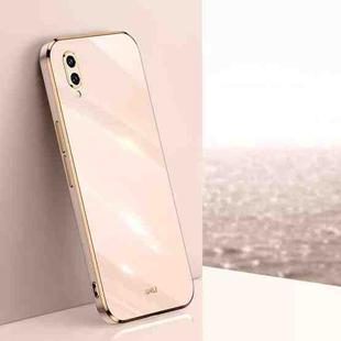 For Huawei Enjoy 9 XINLI Straight 6D Plating Gold Edge TPU Shockproof Case(Pink)
