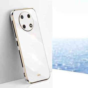 For Huawei Enjoy 50 Pro XINLI Straight 6D Plating Gold Edge TPU Shockproof Case(White)