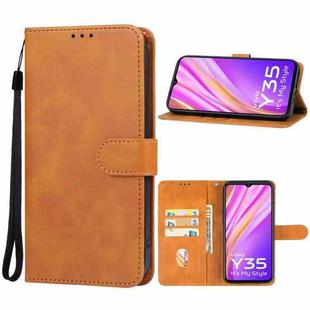 For vivo Y35 5G Leather Phone Case(Brown)
