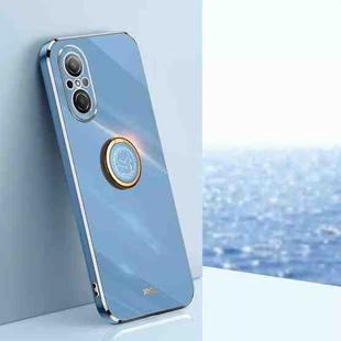 For Huawei nova 9 SE XINLI Straight Edge 6D Electroplate TPU Phone Case with Ring Holder(Celestial Blue)