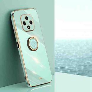 For Huawei nova 9z 5G XINLI Straight Edge 6D Electroplate TPU Phone Case with Ring Holder(Mint Green)