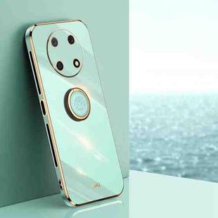 For Huawei Enjoy 50 Pro XINLI Straight Edge 6D Electroplate TPU Phone Case with Ring Holder(Mint Green)