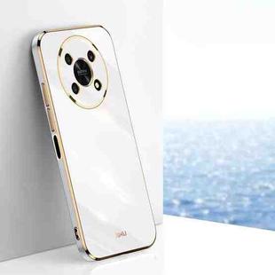 For Honor X30 XINLI Straight 6D Plating Gold Edge TPU Shockproof Case(White)