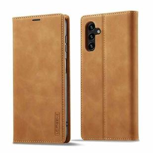 For Samsung Galaxy A54 5G LC.IMEEKE Strong Magnetism Microfiber Leather Phone Case(Brown)