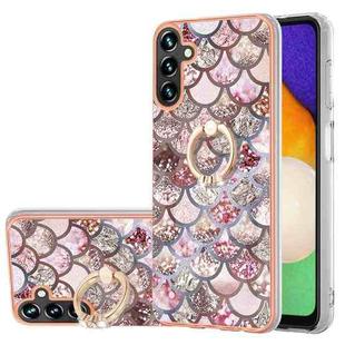 For Samsung Galaxy A14 5G Electroplating IMD TPU Phone Case with Ring(Pink Scales)