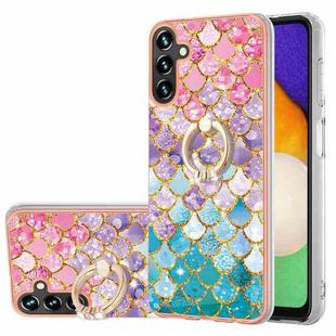 For Samsung Galaxy A14 5G Electroplating IMD TPU Phone Case with Ring(Colorful Scales)