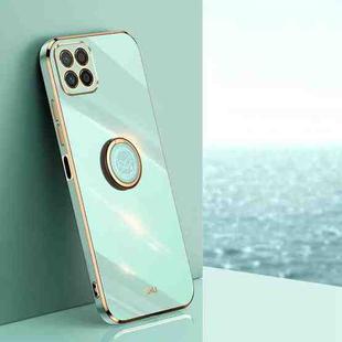 For Honor X8 5G XINLI Straight Edge 6D Electroplate TPU Phone Case with Ring Holder(Mint Green)