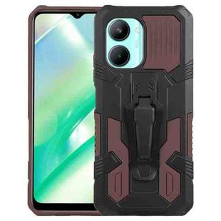 For Realme C33 4G Armor Warrior Shockproof PC + TPU Phone Case(Brown)