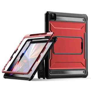 For iPad Pro 12.9 2021/2020/2018 Explorer PC + TPU Tablet Protective Case with Pen Slot(Red)