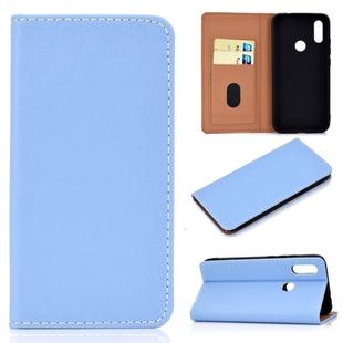 For Xiaomi Redmi 7 Solid Color Frosted Magnetic Horizontal Flip Leather Case with Card Slots & Holder(Blue)