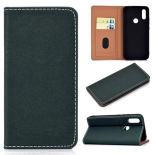 For Xiaomi Redmi 7 Solid Color Frosted Magnetic Horizontal Flip Leather Case with Card Slots & Holder(Green)