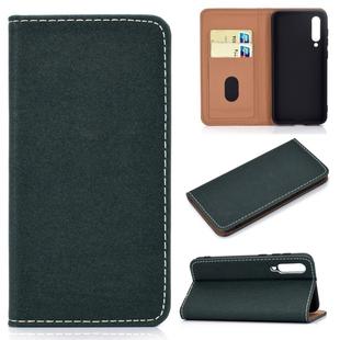 For Xiaomi 9 SE Solid Color Frosted Magnetic Horizontal Flip Leather Case with Card Slots & Holder(Green)