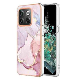For OnePlus 10T 5G / Ace Pro Electroplating Marble Dual-side IMD Phone Case(Rose Gold 005)