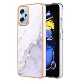 For Xiaomi Redmi Note 11T Pro / Note 11T Pro+ Electroplating Marble Dual-side IMD Phone Case(White 006)