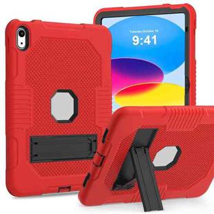For iPad 10th Gen 10.9 2022 Contrast Color Robot Silicone + PC Tablet Cas(Red+Black)