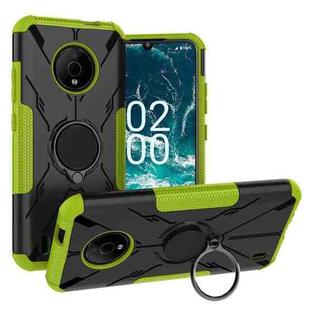 For Nokia C200 Armor Bear Shockproof PC + TPU Phone Case with Ring Holder(Green)
